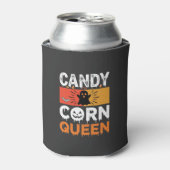 Candy Corn Koningin Halloween SVG-ontwerp Blikjeskoeler (Blikje Voorkant)