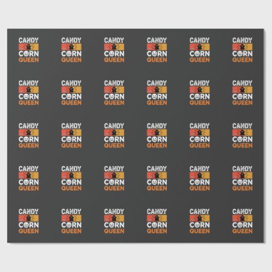 Candy Corn Koningin Halloween SVG-ontwerp Cadeaupapier (Vlak)
