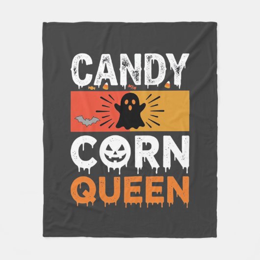 Candy Corn Koningin Halloween SVG-ontwerp Fleece Deken (Voorkant)