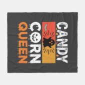 Candy Corn Koningin Halloween SVG-ontwerp Fleece Deken (Voorkant (Horizontaal))