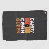 Candy Corn Koningin Halloween SVG-ontwerp Golfhanddoek (Horizontaal)