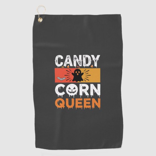 Candy Corn Koningin Halloween SVG-ontwerp Golfhanddoek (Voorkant)