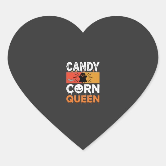Candy Corn Koningin Halloween SVG-ontwerp Hart Sticker (Voorkant)