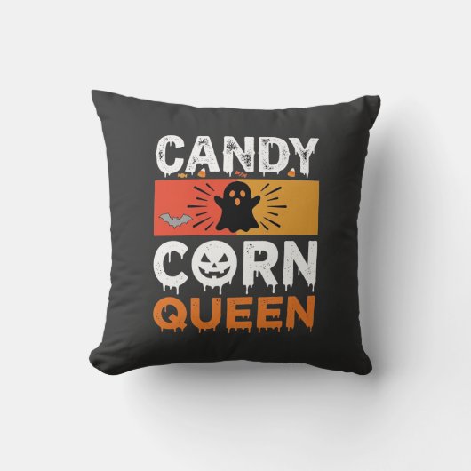 Candy Corn Koningin Halloween SVG-ontwerp Kussen (Voorkant)