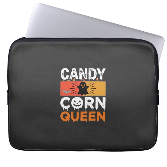 Candy Corn Koningin Halloween SVG-ontwerp Laptop Sleeve (Voorkant)