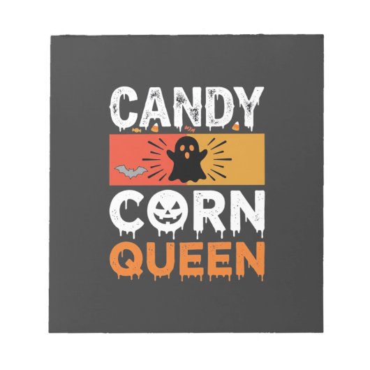 Candy Corn Koningin Halloween SVG-ontwerp Notitieblok (Voorkant)