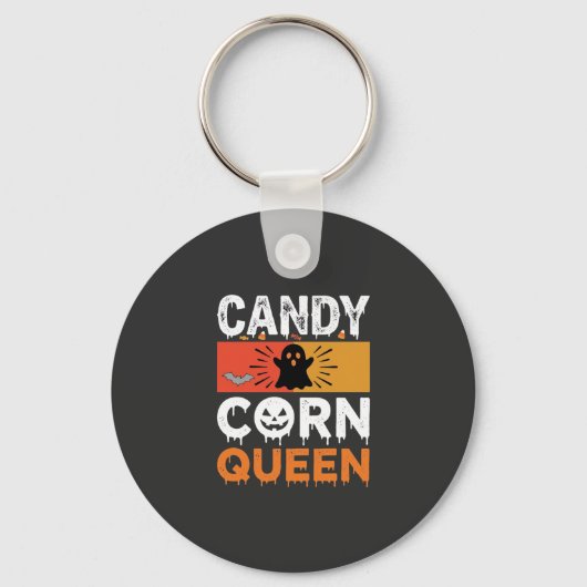 Candy Corn Koningin Halloween SVG-ontwerp Sleutelhanger (Voorkant)
