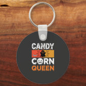 Candy Corn Koningin Halloween SVG-ontwerp Sleutelhanger (Voorkant)