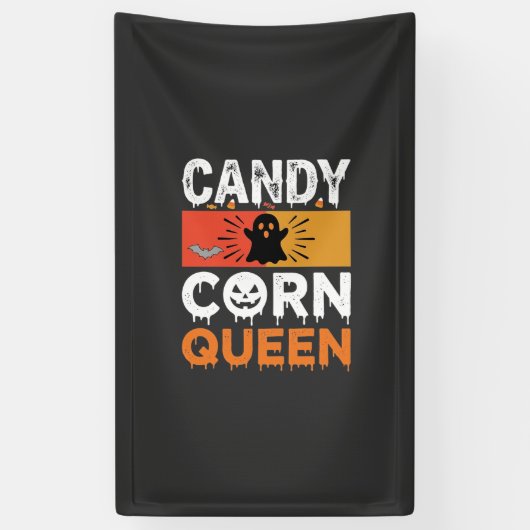 Candy Corn Koningin Halloween SVG-ontwerp Spandoek (Verticaal)