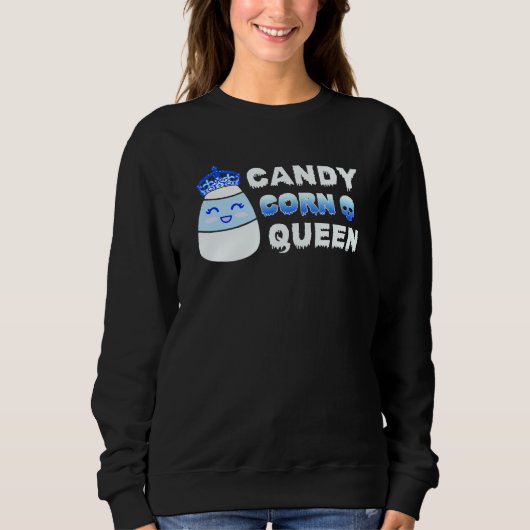 Candy Corn Koningin Halloween Trui (Voorkant)