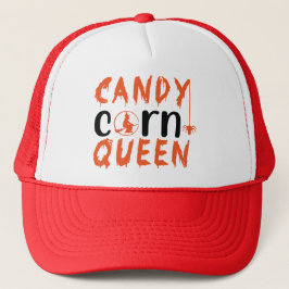 Candy Corn Koningin Heks Halloween Trucker Pet