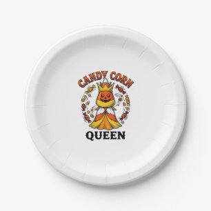 Candy Corn Koningin Vintage Halloween Candy Shirt  Papieren Bordje