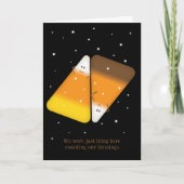 Candy Corn Koppel Vouw Vakantiemail Feestdagen Kaart (Voorkant)