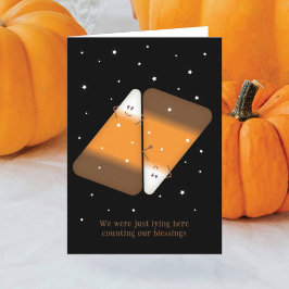 Candy Corn Koppel Vouw Vakantiemail Feestdagen Kaart