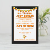 Candy Corn Kostuum Party Halloween Uitnodiging (Staand voorkant)