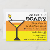 Candy Corn Martini Halloween Feestuitnodiging Kaart (Voorkant)