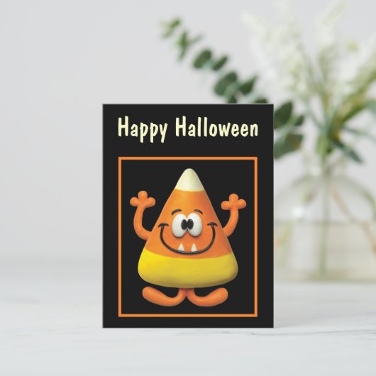 Candy Corn Monster Briefkaart (Staand voorkant)