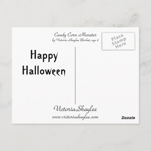 Candy Corn Monster Briefkaart (Achterkant)