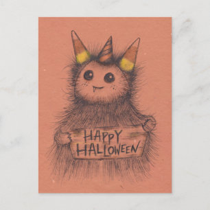 Candy Corn Monster Halloween Briefkaart
