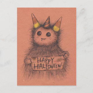 Candy Corn Monster Halloween Briefkaart
