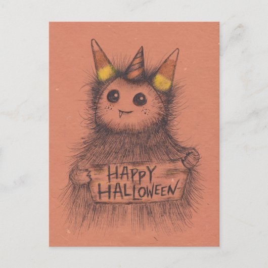 Candy Corn Monster Halloween Briefkaart (Voorkant)