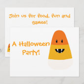 Candy Corn Monster Invitation Kaart (Voorkant / Achterkant)