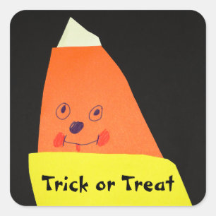 Candy Corn Monster Vierkante Sticker
