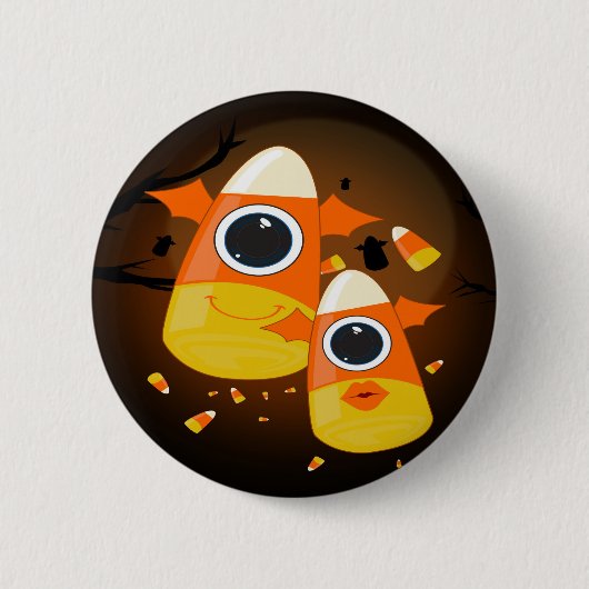 Candy Corn Monsters Ronde Button 5,7 Cm (Voorkant)