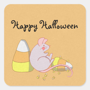 Candy Corn Mouse Vierkante Sticker