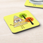 Candy Corn Mummy Halloween Bier Onderzetter (Linkerzijde)