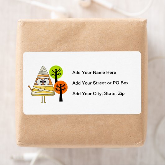 Candy Corn Mummy Halloween Etiket (Insitu)