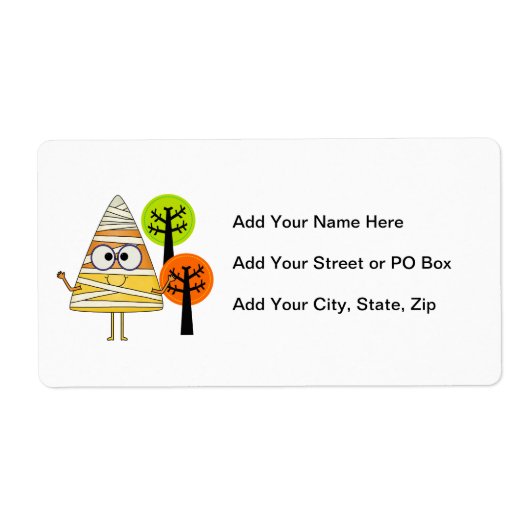 Candy Corn Mummy Halloween Etiket (Voorkant)