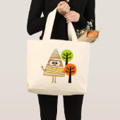 Candy Corn Mummy Halloween Grote Tote Bag (Voorkant (product))