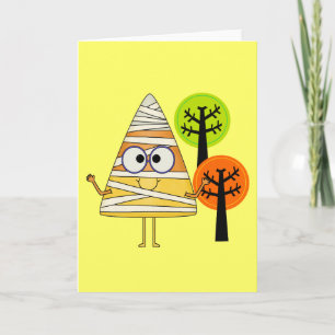 Candy Corn Mummy Halloween Kaart