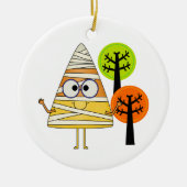 Candy Corn Mummy Halloween Keramisch Ornament (Voorkant)