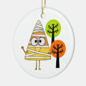 Candy Corn Mummy Halloween Keramisch Ornament (Links)