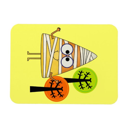 Candy Corn Mummy Halloween Magneet (Horizontaal)