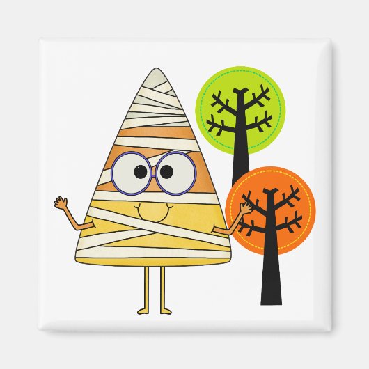 Candy Corn Mummy Halloween Magneet (Voorkant)