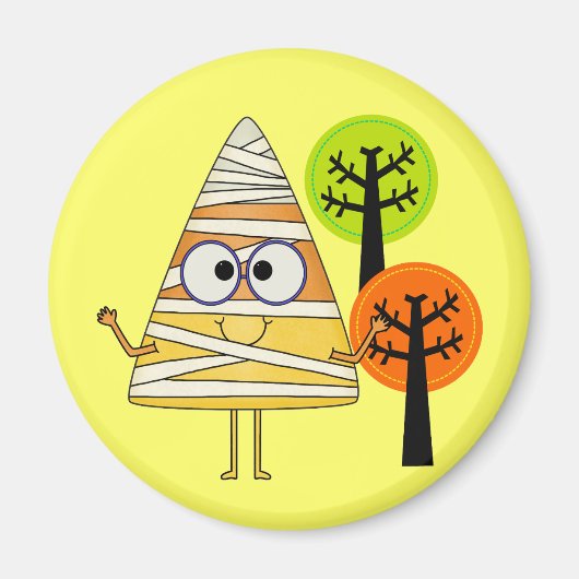 Candy Corn Mummy Halloween Magneet (Voorkant)