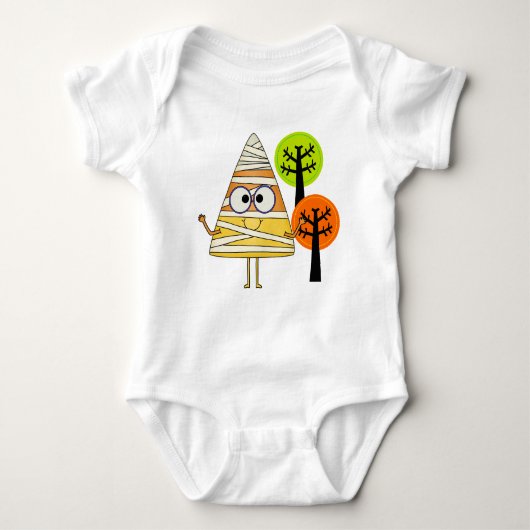 Candy Corn Mummy Halloween Romper (Voorkant)