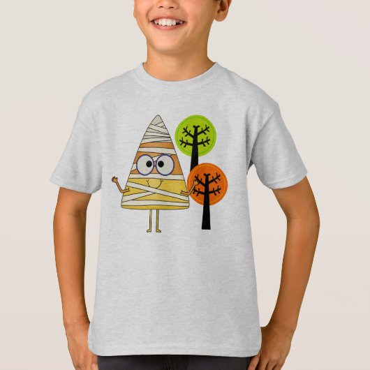 Candy Corn Mummy Halloween T-shirt (Voorkant)