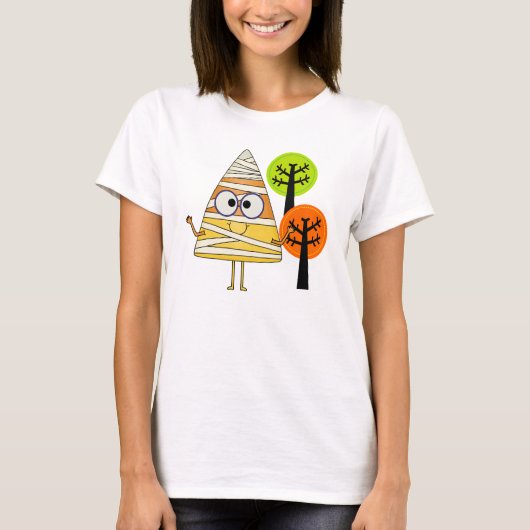 Candy Corn Mummy Halloween T-shirt (Voorkant)
