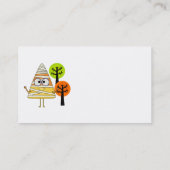 Candy Corn Mummy Halloween Visitekaartje (Achterkant)