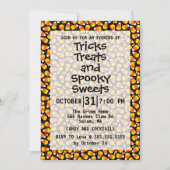 Candy Corn Patroon Halloween Party Kaart (Voorkant)
