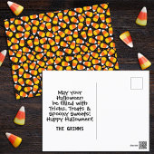 Candy Corn Pattern Halloween Feestdagenkaart