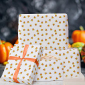 Candy Corn Pattern Wit en Sinaasappel Wrapping Pap Cadeaupapier