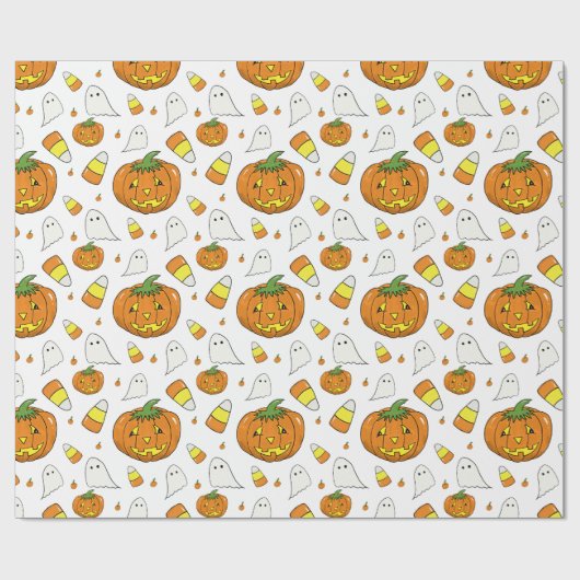 Candy Corn Pattern Wrapping Paper Cadeaupapier (Vlak)