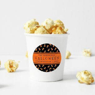 Candy Corn Personalized Halloween Party Ronde Sticker