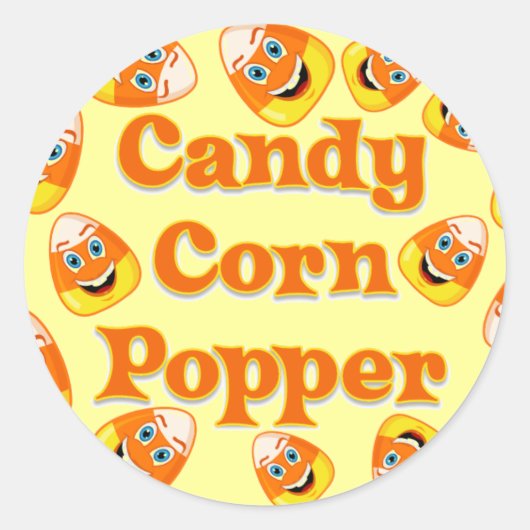 Candy Corn Popper Ronde Sticker (Voorkant)