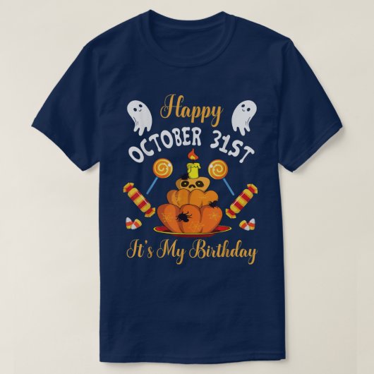 Candy Corn Pumpkin Ghost Happy 31 oktober Mijn T-shirt (Design voorkant)